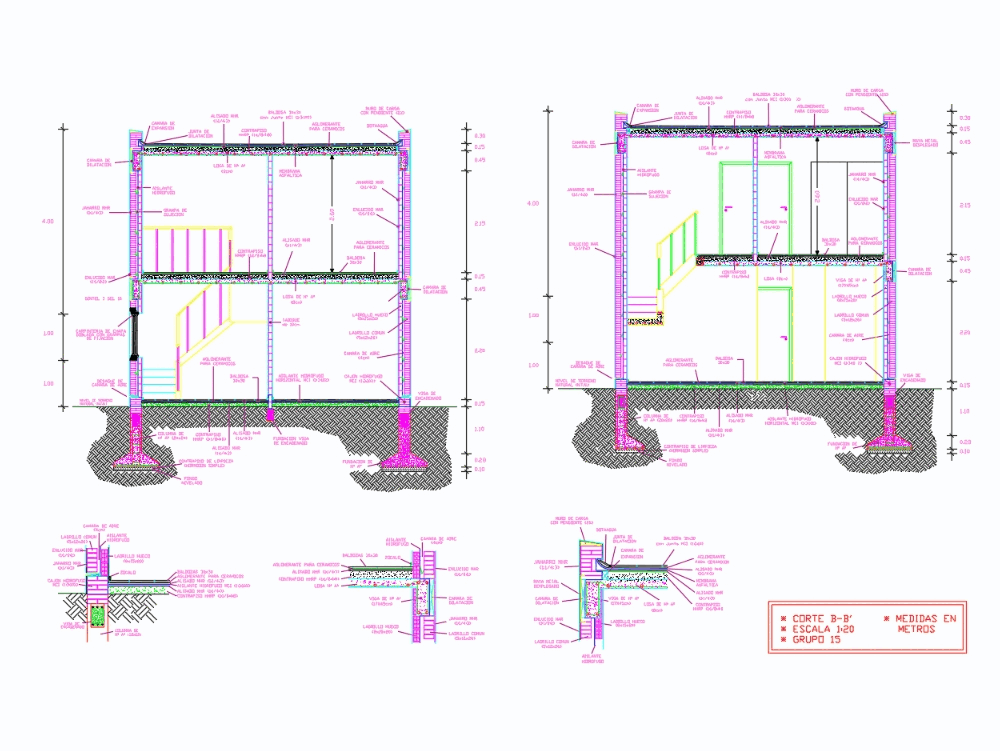 Corte arquitectonico con especificaciones tecnicas (601.84 KB) | Bibliocad