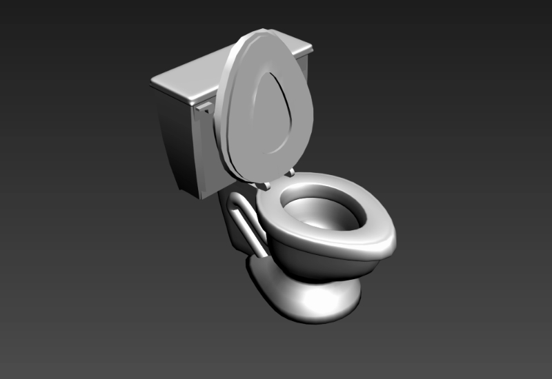 Toilette mit Rucksack 3d