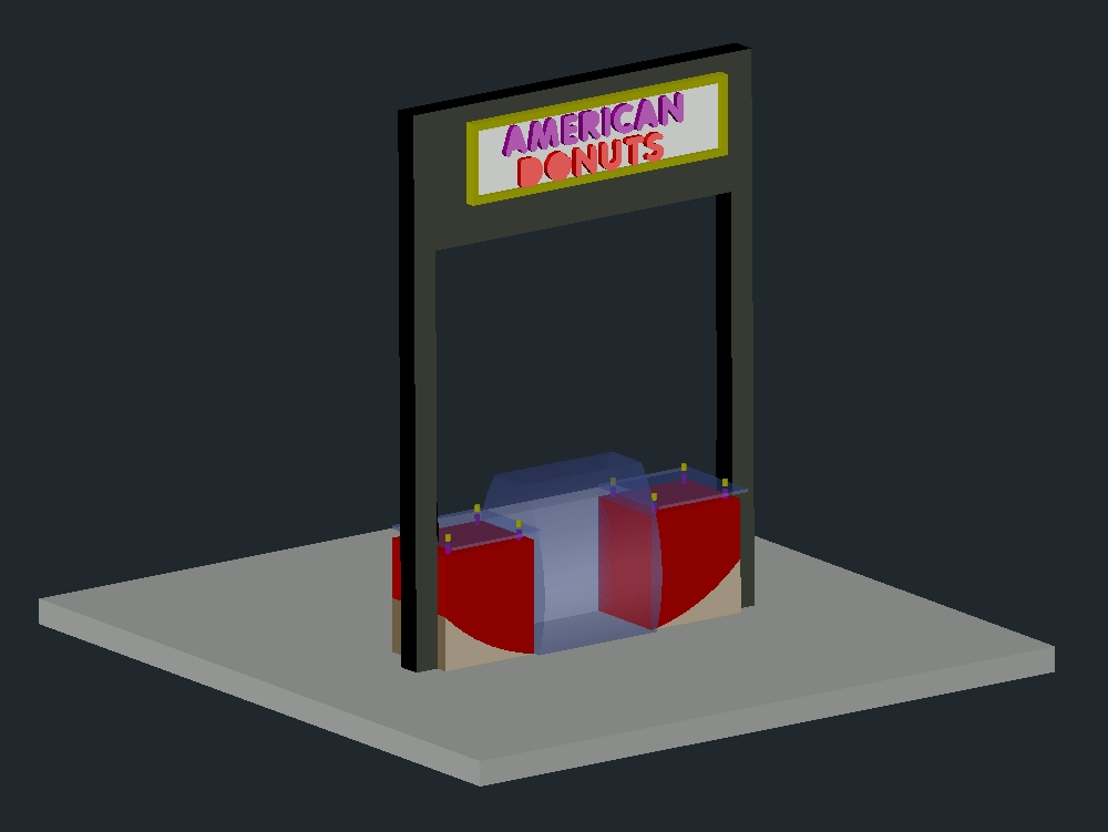 carrinho de donut 3d