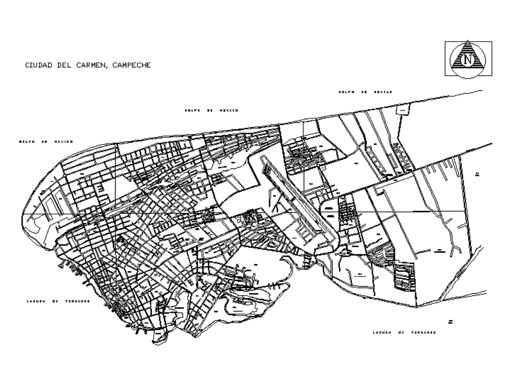 Plano urbano de Carmen Campeche