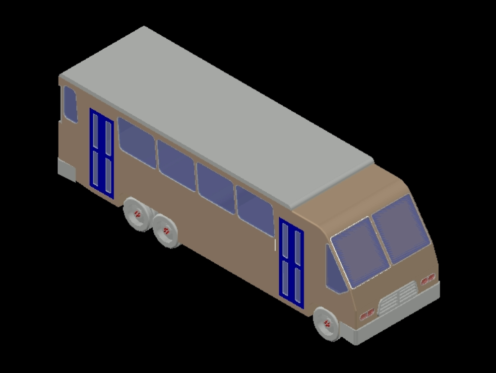 Microônibus em 3d.