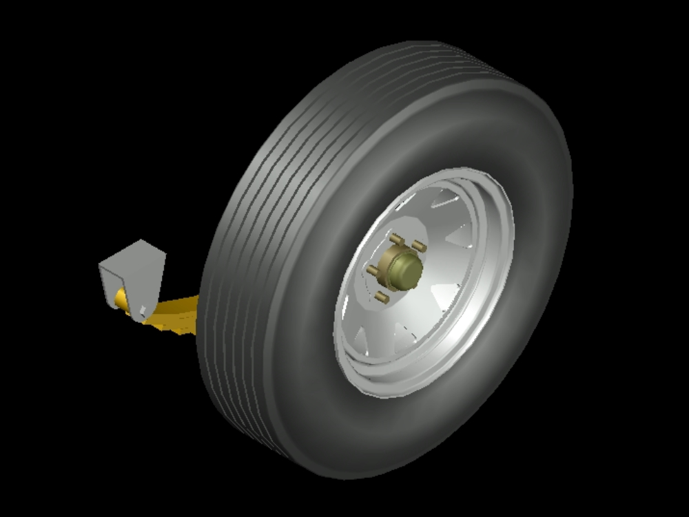 Llanta y neumático en 3D.
