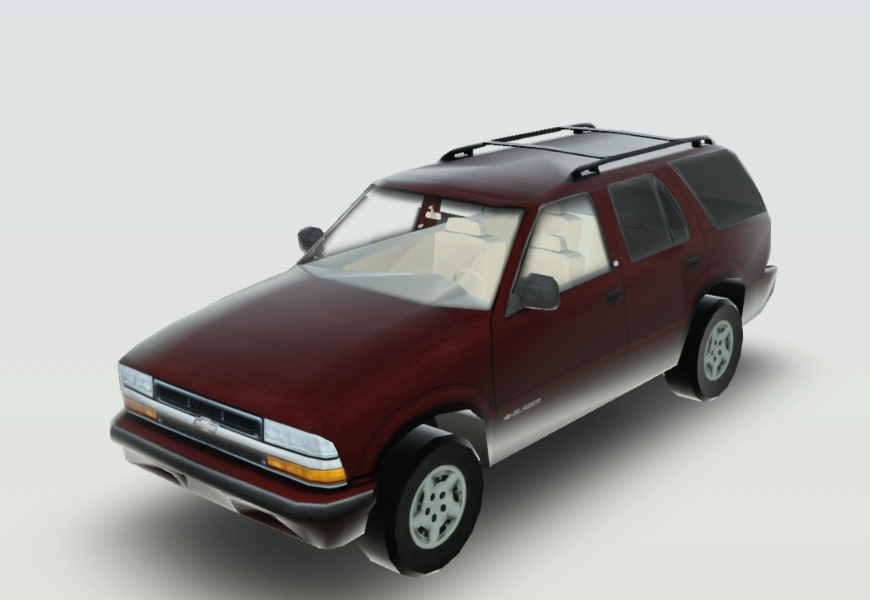 Van ChevroletBlazer 3D with applied materials
