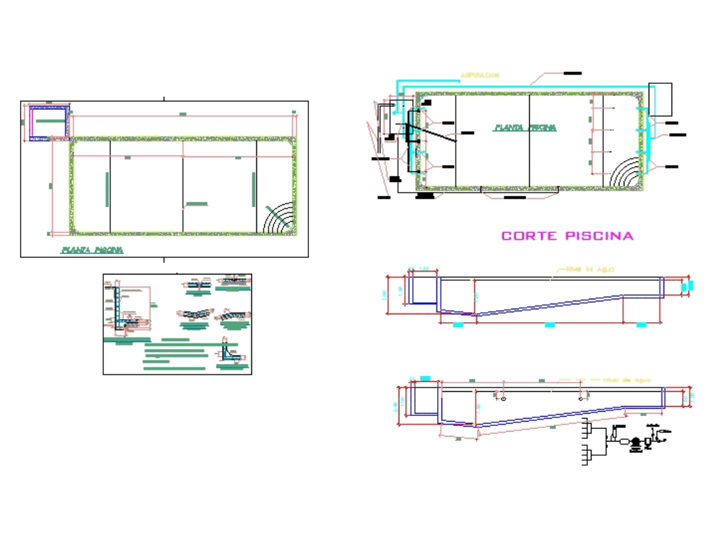 Pool details in AutoCAD  CAD download (174.07 KB)  Bibliocad
