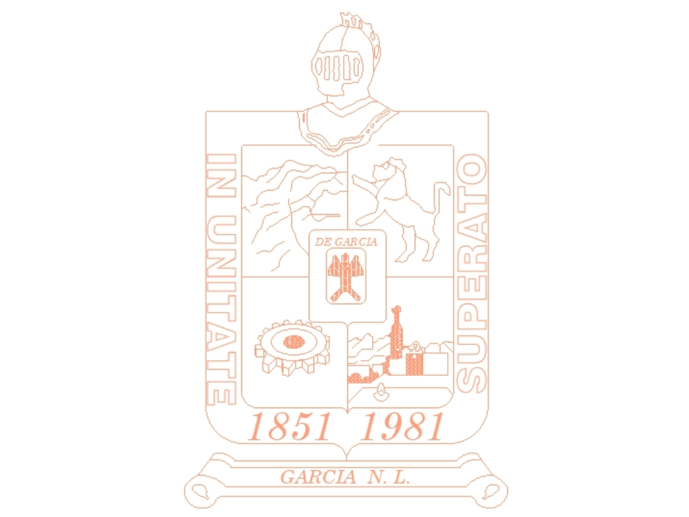 Coat of arms of García, Nuevo León - Mexico.