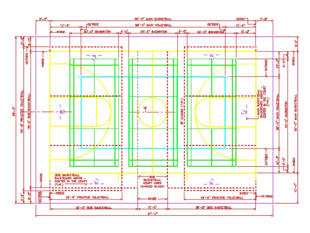 Multisports court in AutoCAD CAD download (98 75 KB) Bibliocad Multisports court in AutoCAD CAD download (98 75 KB) Bibliocad