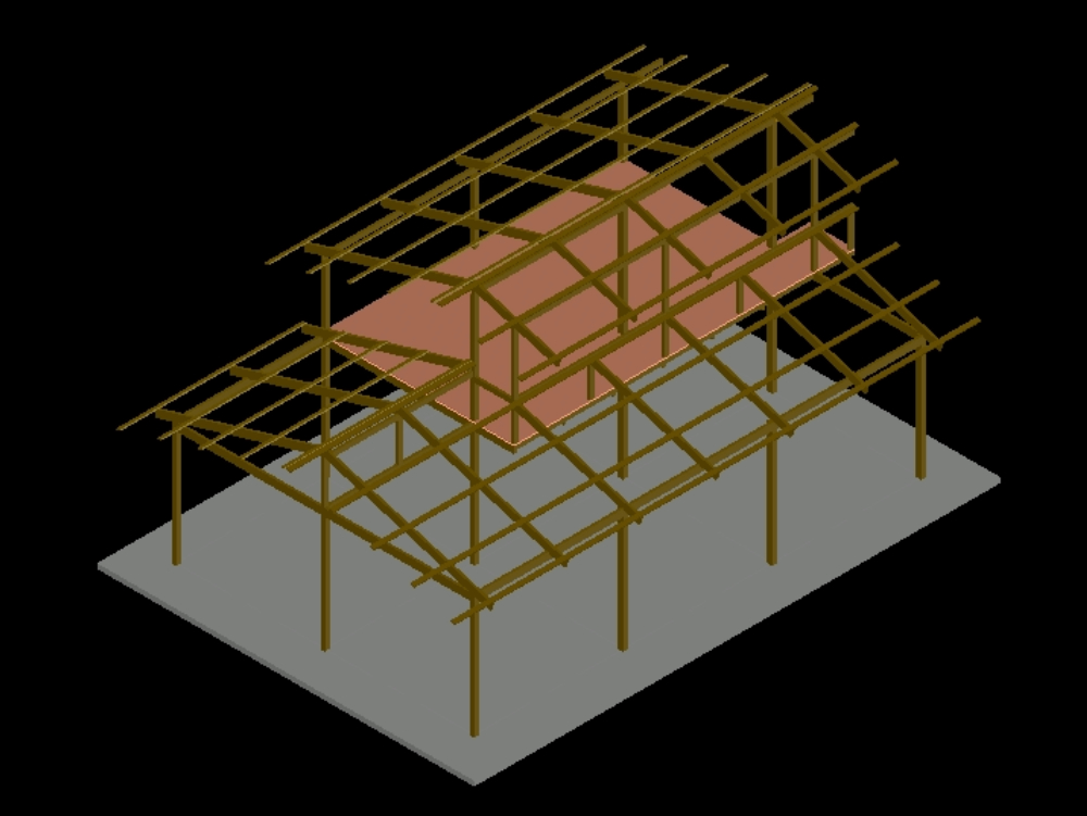 Structure en bois 3D.