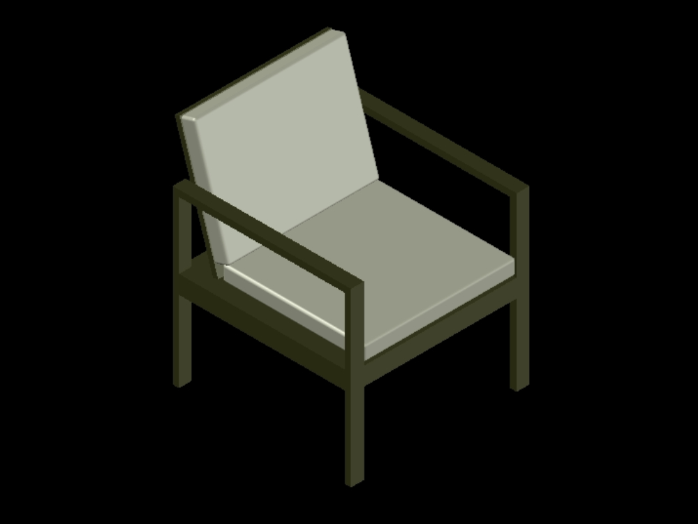 Individual armchair in 3d.