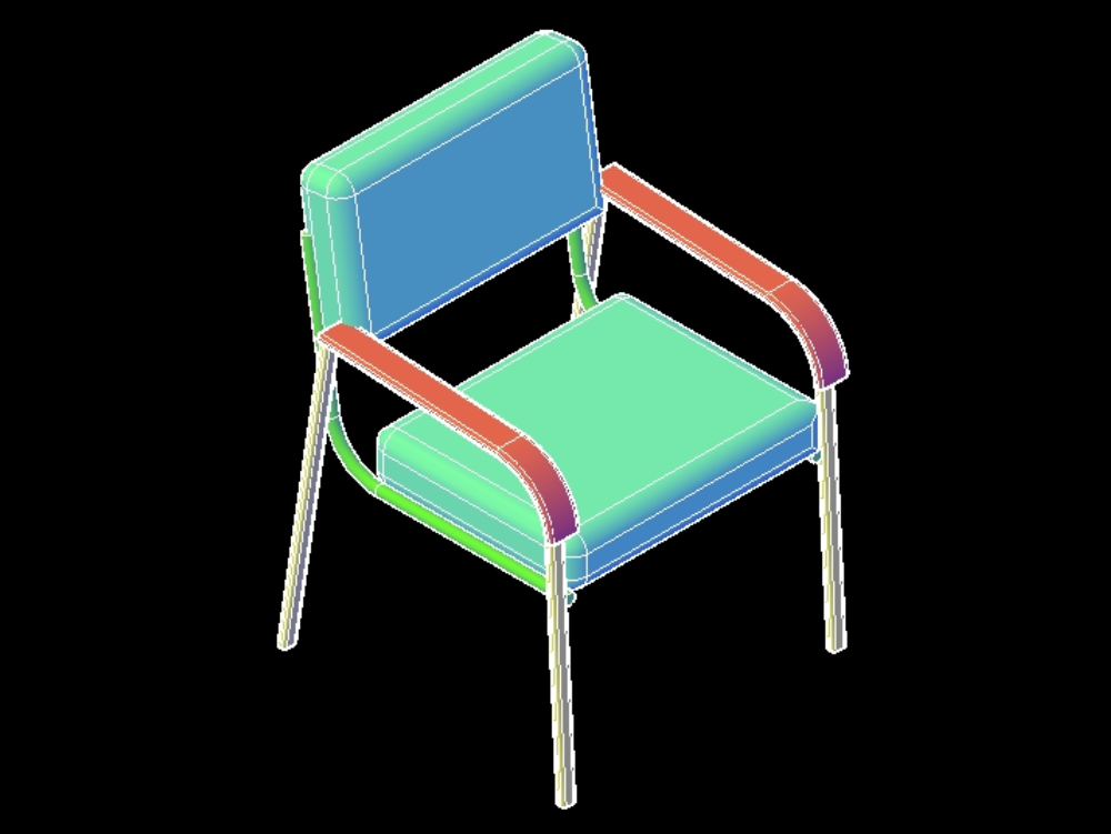 Waiting chair in 3d.