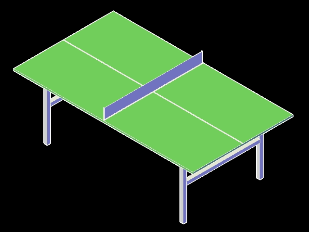 Mesa de ping pong en 3D.
