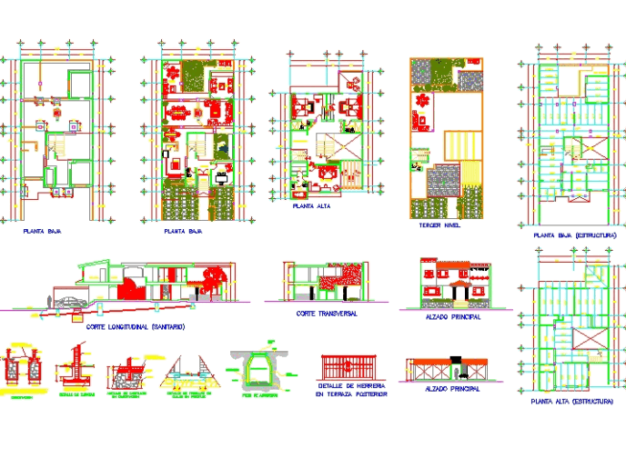 Casa habitacion plano de permisos en AutoCAD  CAD (824.47 