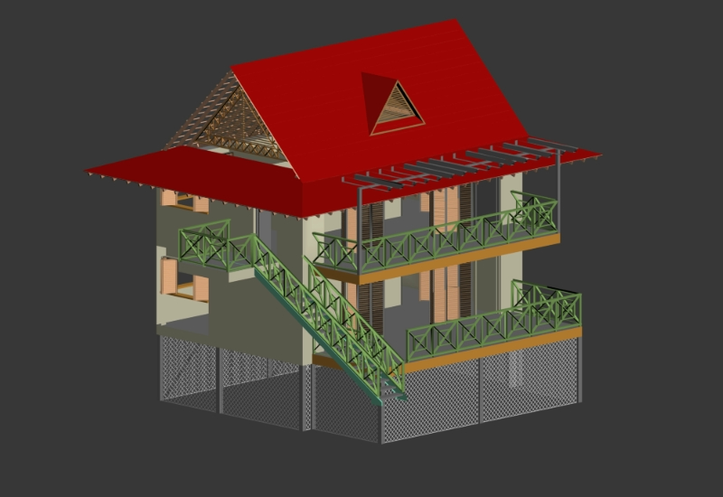 Modelo 3D de casa de praia