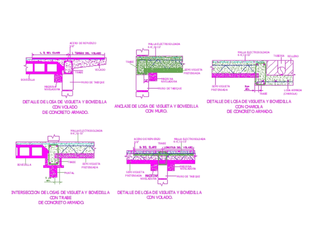 Detalles De Viguetas Y Bovedillas En Autocad Cad Kb Bibliocad