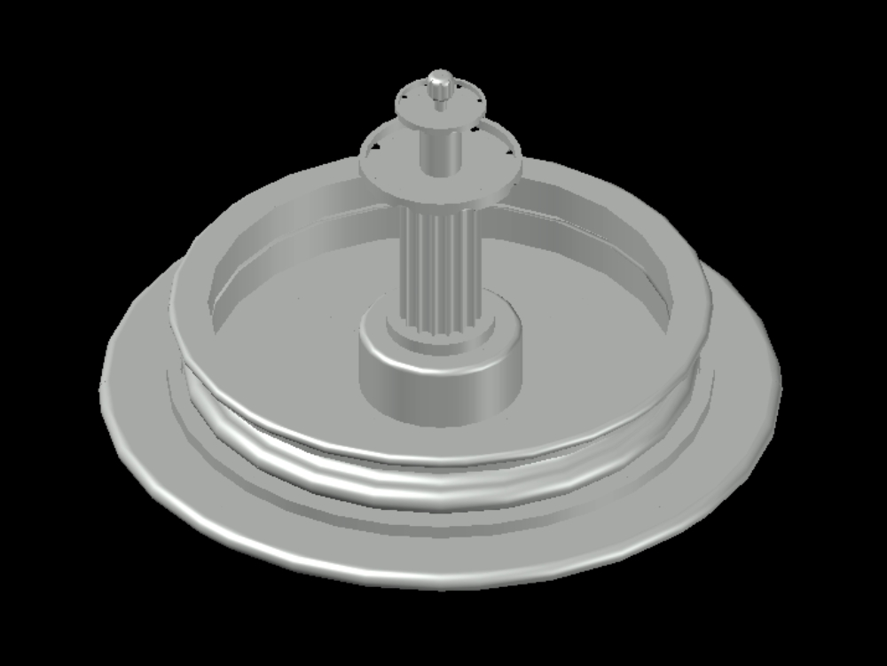 Kreisförmiger Wasserbrunnen in 3D.