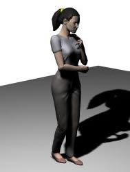 Frau im 3D-Studio
