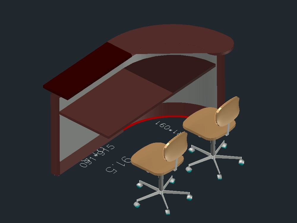Mueble de recepción 3D