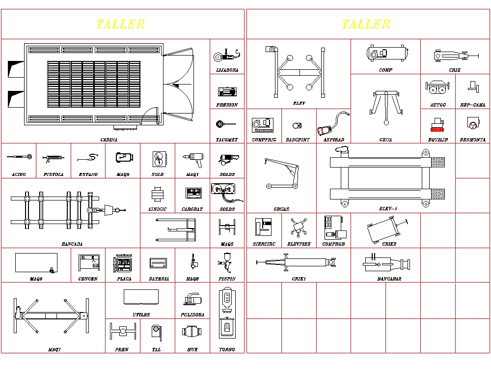 Herramientas de carpintería en AutoCAD, CAD (21.23 KB)