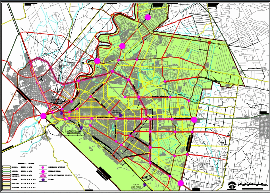 Plano de estrucura vial ciudad de torreon; coahuila; mex. (4.26 MB) |  Bibliocad