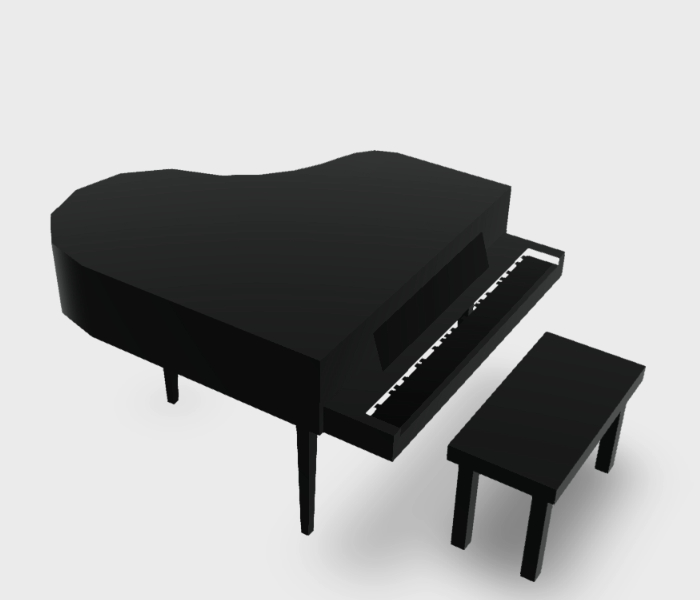 Piano à queue 3d
