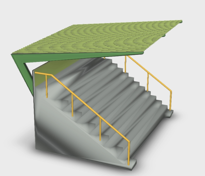 Steps with cover 3d