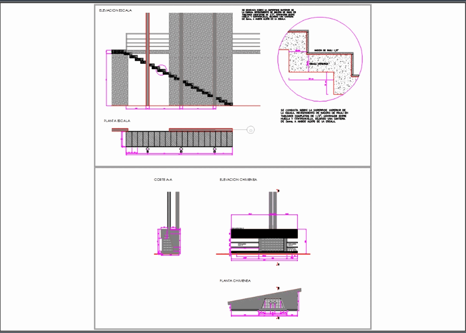 Detalle chimenea hogar en AutoCAD | Descargar CAD (53.11 KB) | Bibliocad
