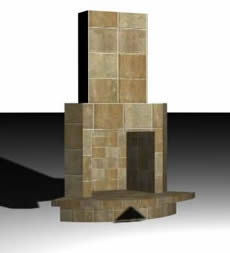 Wood stove 3d - fireplace
