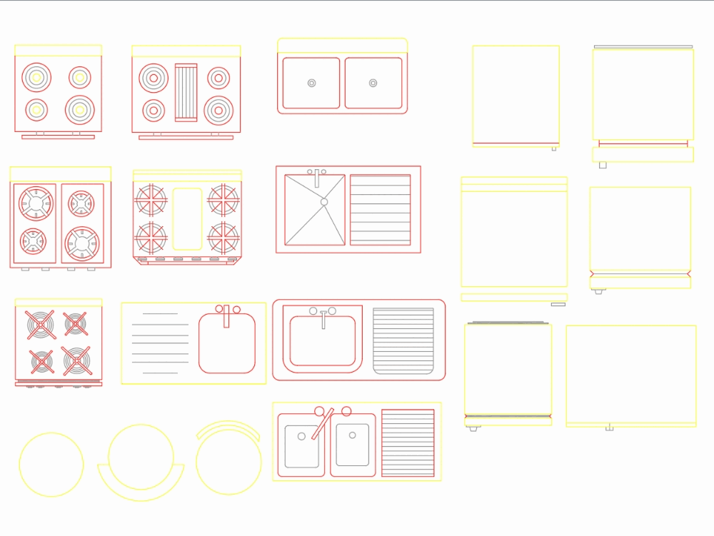 Kitchen equipment in AutoCAD CAD download (31.95 KB) Bibliocad