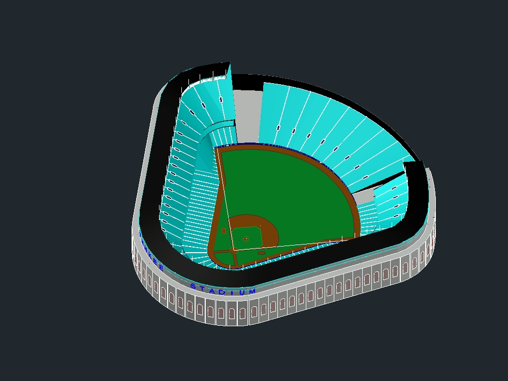 3d baseball stadium