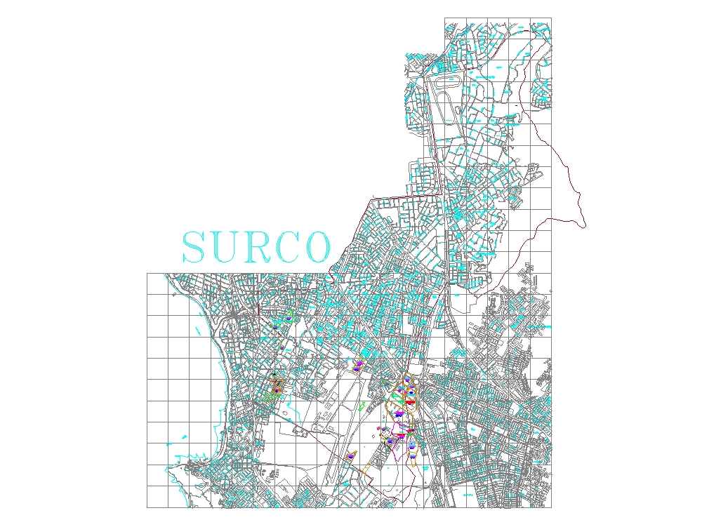Karte des Bezirks Santiago de Surco