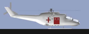 Hubschrauber Krankenwagen