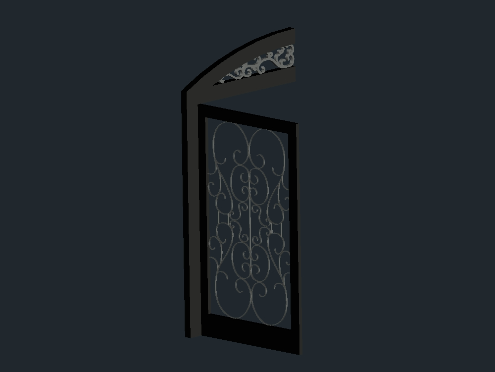 Porte avec ferronnerie artistique 3D