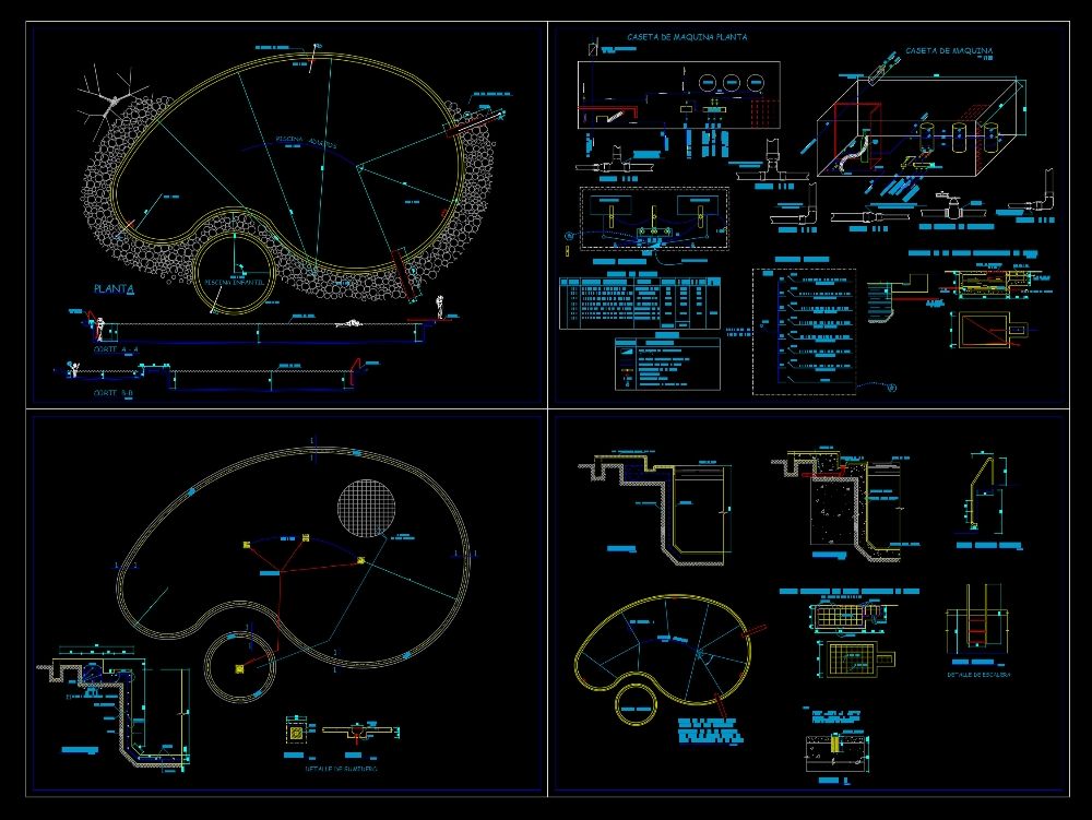 swimming pool dwg detail downloads