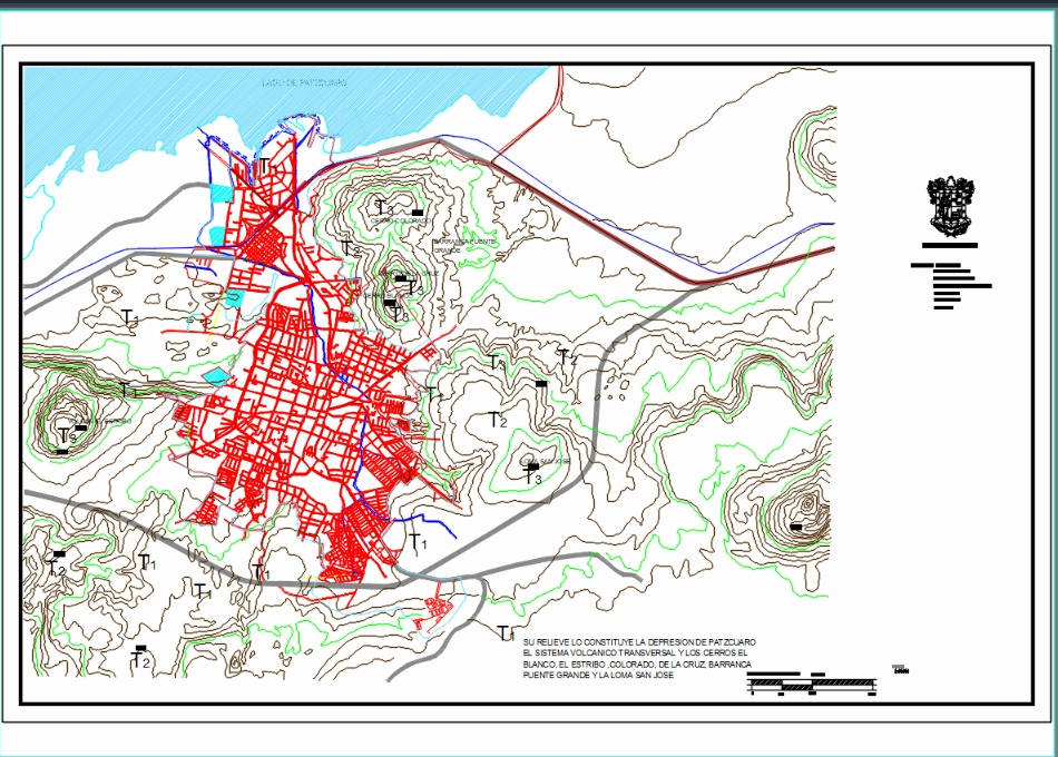 Plan de la ville de Patzcuaro