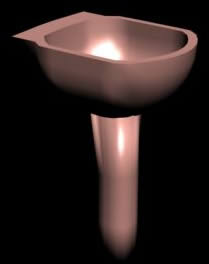 Washbasin 3d with applied materials