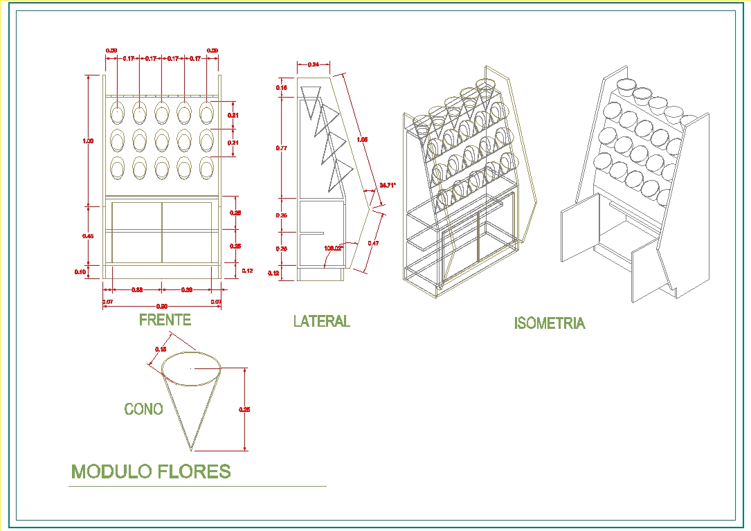 Commercial furniture module for flowers