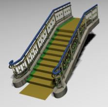 Escada meia nível 3d