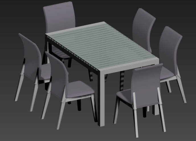 Mesa com cadeiras 3d