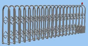 Telescopic  Gate in 3d - Fence