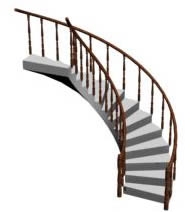 Escada em espiral em 3d