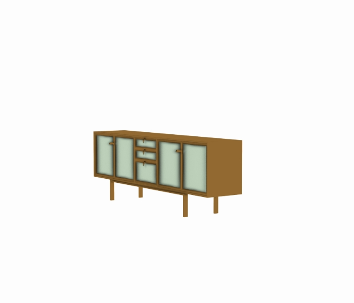 Cupboard with glass 3d