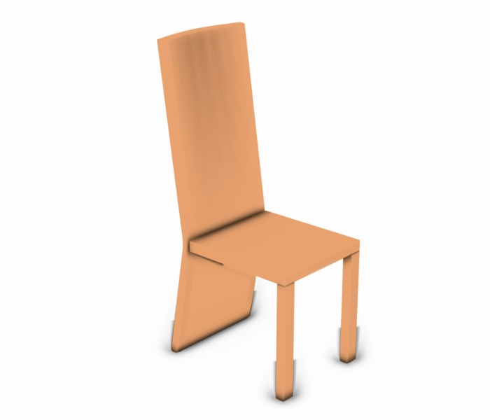 Chaise en bois 3D