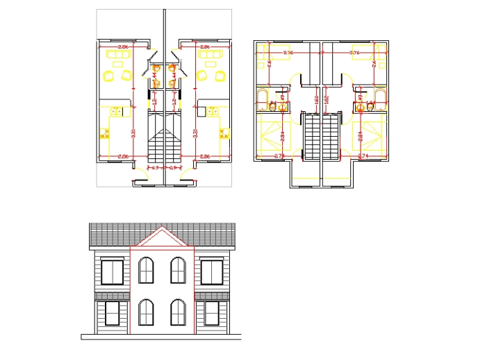 Paired houses in duplex