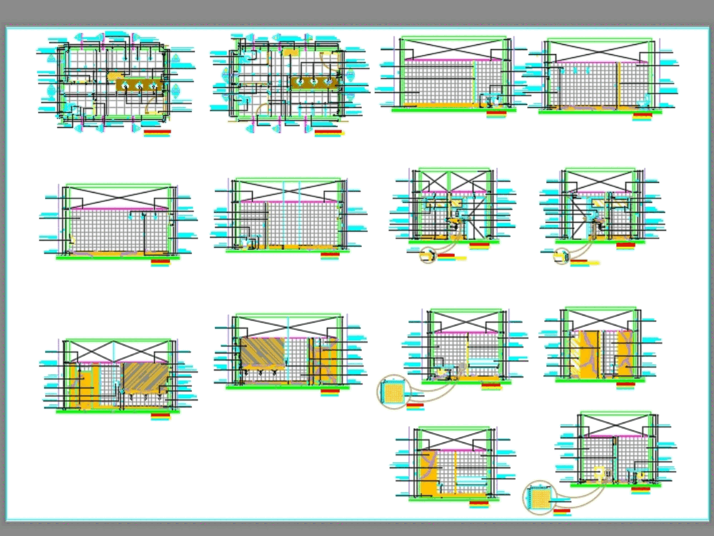 Public bathrooms in AutoCAD | CAD download (530.22 KB) | Bibliocad