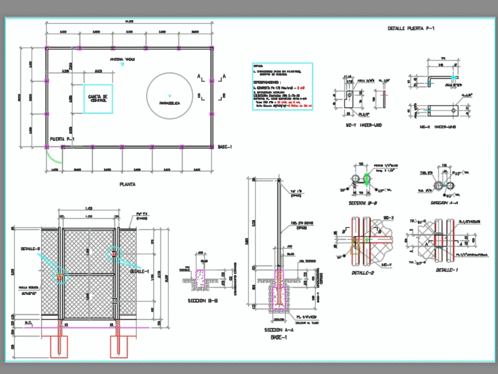 Cimiento y sobrecimiento para cerco perimetrico antena de tv (117.23 KB