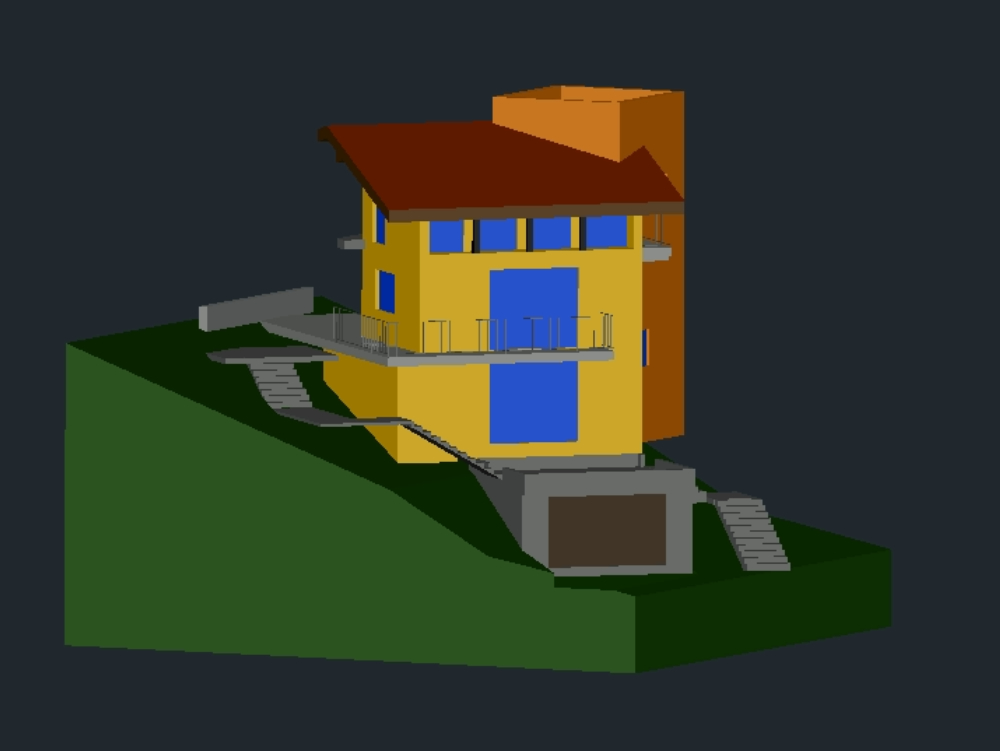 Casa con torreta 3d