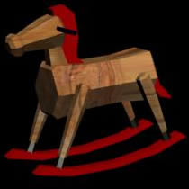Cavalo de madeira 3D