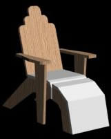 Seat in wood 3d