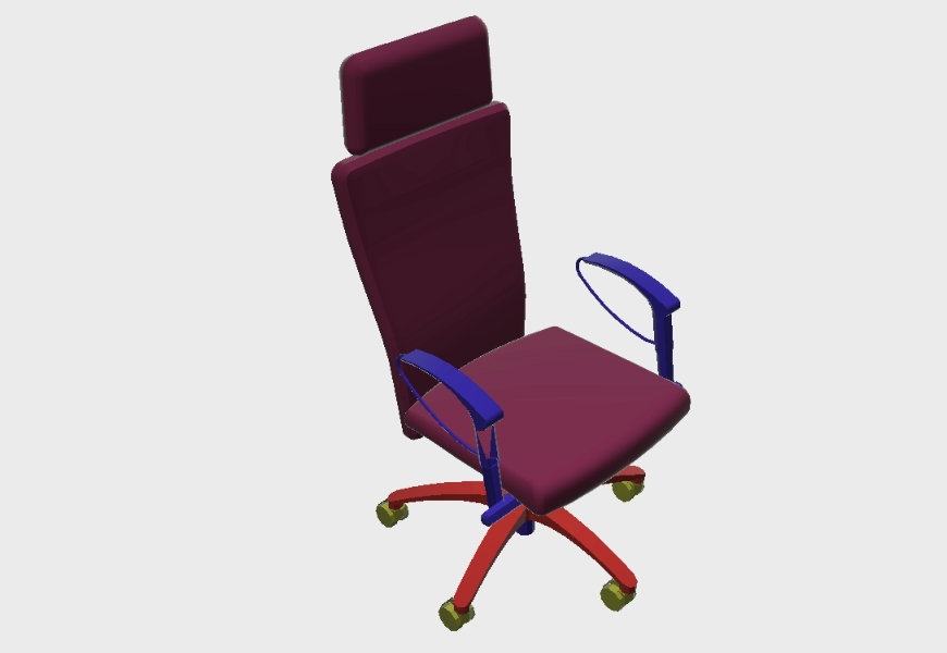 Arm chair with wheels 3d
