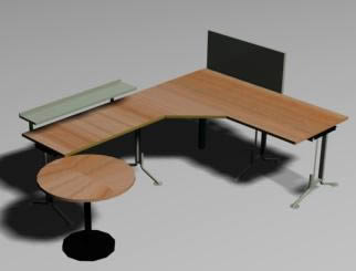 Desk in square 3d