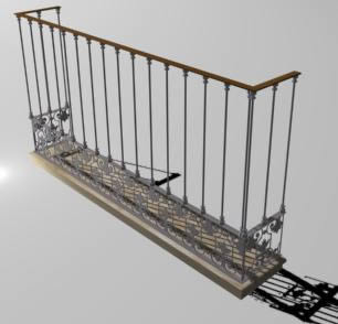 Balcony in forged iron - 3D